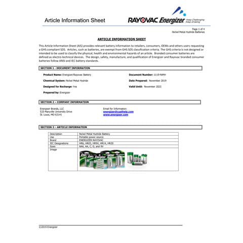 Batterie ricaricabili ENERGIZER Extreme AAA - 800 mAh conf. da 4 - E300849400